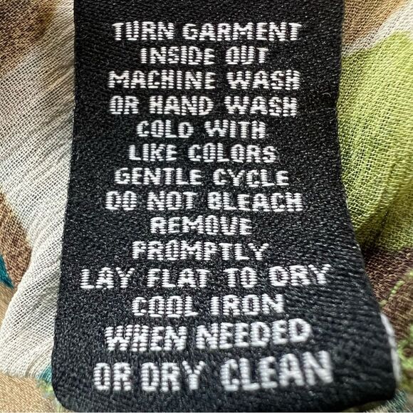 Zac & Rachel Button Tie Bottom Long Sleeve Blue Green Polka Dot Blouse SZ S - Picture 10 of 12